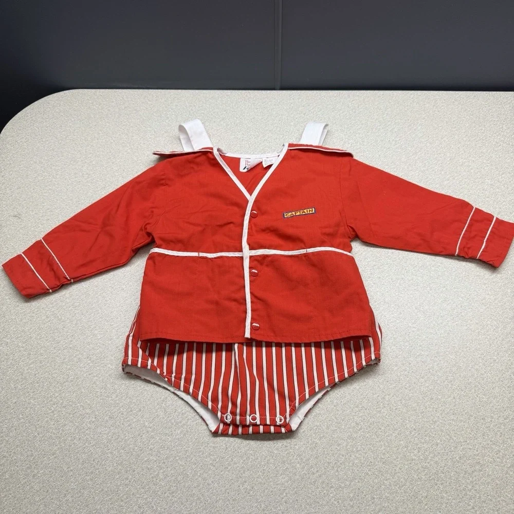 Vintage‎ Hush Puppies Childrenswear 18 Months Nautical Sailor Bubble Jacket Red